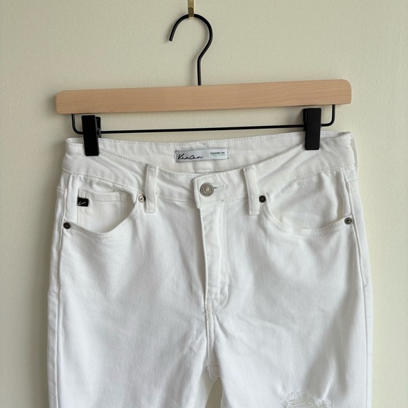 Kancan For Maurice’s Women’s White frayed distressed denim skinny jeans size 27 - Picture 4 of 9